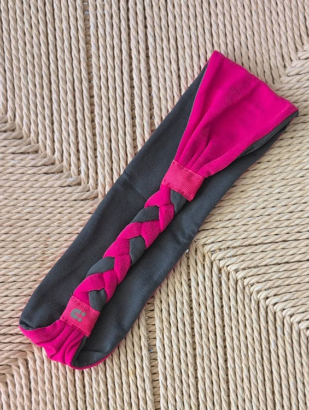 Braided Hot Pink and Charcoal Grey Headband